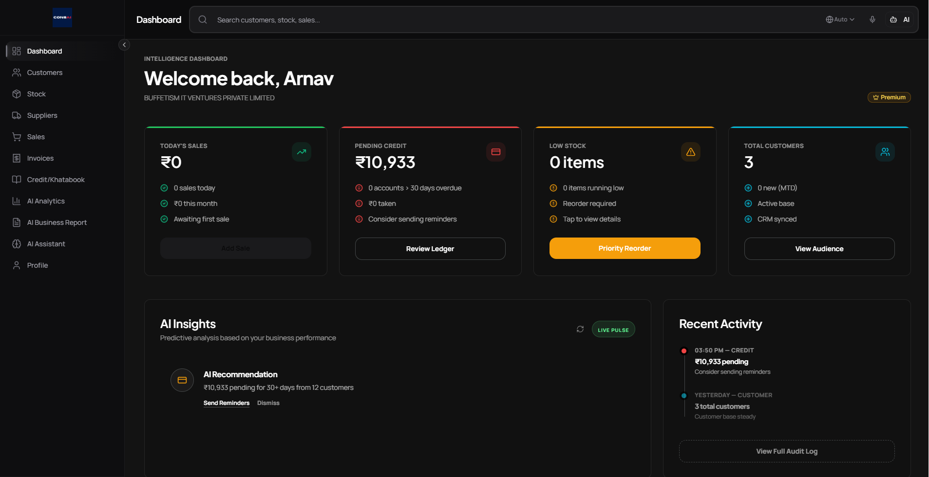Consai Dashboard